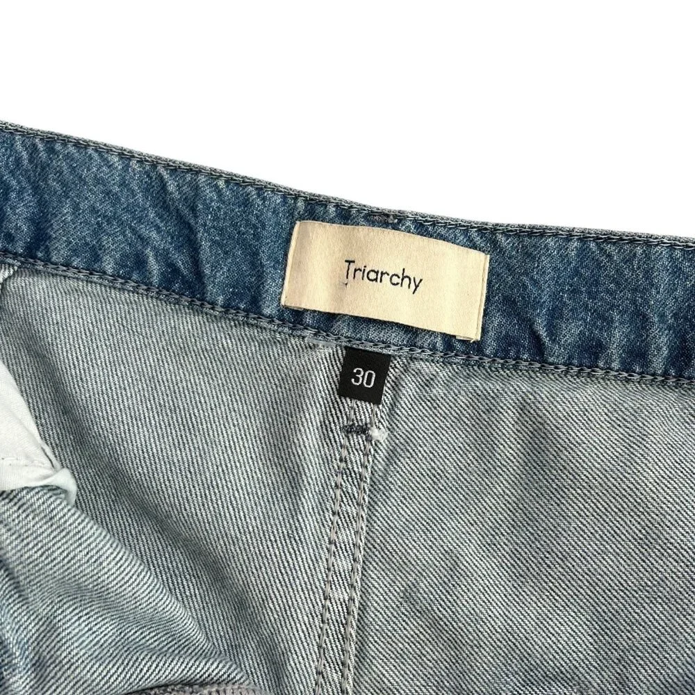 Triarchy x Anthroplogie Ms Onassis High Rise Wide Leg Jeans Size 30 Western Boho - Picture 6 of 12